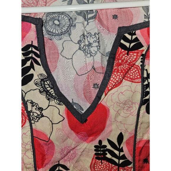 Matilda Jane Floral Tunic Blouse Women's Size Medium (M) Red Pink Black Multi - Picture 2 of 10